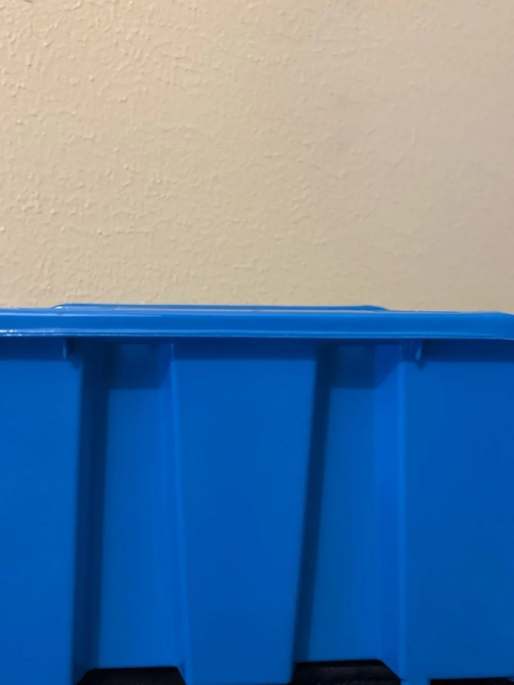 Blue Plastic Storage Bin - Home Organization
